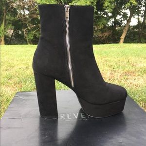 Black High Heel Platform Booties